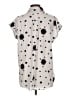 Milano Polka Dots Gray Short Sleeve Blouse Size L - photo 2