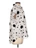 Milano Polka Dots Gray Short Sleeve Blouse Size L - photo 4