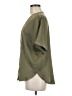 DKNY 100% Polyester Green Short Sleeve Blouse Size M - photo 5
