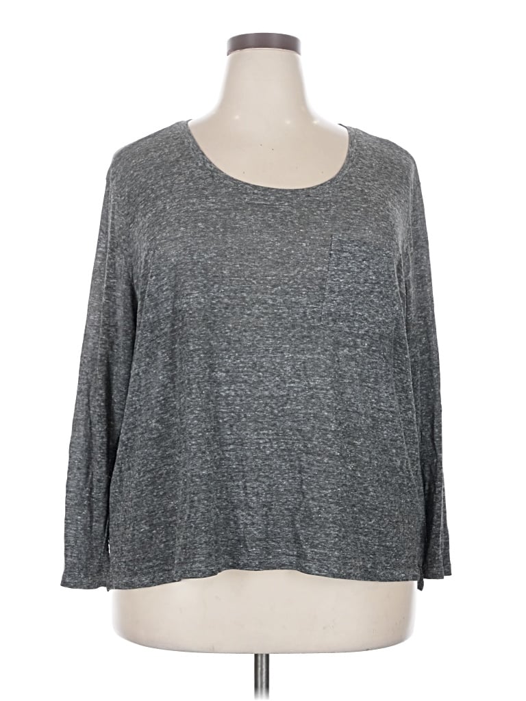 Pre-owned Old Navy 3/4 Sleeve T-shirt In Gray