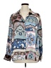 Tamara H. 100% Polyester Paisley Blue Long Sleeve Blouse Size XL - photo 1