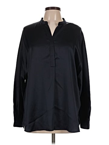 Vince. Long Sleeve Silk Top (view 1)