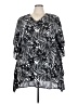Lane Bryant Tropical Black 3/4 Sleeve Blouse Size 22 - 24 Plus - photo 1