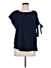 maette 100% Polyester Blue Short Sleeve Top Size M - photo 1