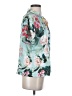 Assorted Brands 100% Polyester Floral Teal Short Sleeve Blouse Size S - photo 4