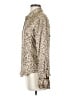 Ishyu 100% Silk Animal Print Brown Long Sleeve Silk Top Size 4 - photo 5