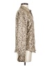 Ishyu 100% Silk Animal Print Brown Long Sleeve Silk Top Size 4 - photo 4