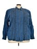 Westbound 100% Cotton Blue Long Sleeve Button-Down Shirt Size 3X - photo 1