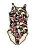 Be Creative Print Yellow One Piece Swimsuit Size 12 - photo 1