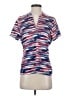 Antigua Blue Short Sleeve Blouse Size S - photo 1