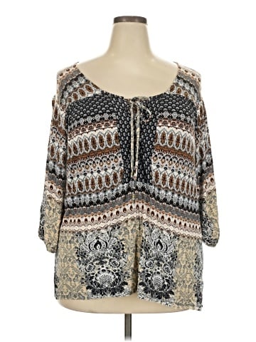 One World 3/4 Sleeve Blouse (view 1)