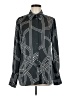 H&M 100% Polyester Print Black Long Sleeve Blouse Size M - photo 1