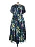 Roaman's 100% Polyester Paisley Blue Casual Dress Size 22w - photo 2