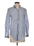 AYR 100% Linen Stripes Blue Long Sleeve Button-Down Shirt Size XS - photo 1