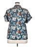 Unbranded 100% Polyester Floral Teal Short Sleeve Blouse Size XXL - photo 2