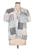 Ann Taylor LOFT Color Block Blue Short Sleeve Blouse Size L - photo 1