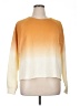 Zenana 100% Cotton Color Block Ombre Orange Pullover Sweater Size XL - photo 1
