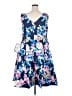 Alex Evenings 100% Polyester Floral Blue Cocktail Dress Size 18 - photo 2