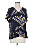 Halogen 100% Polyester Blue Short Sleeve Blouse Size S - photo 1
