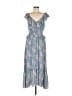 FLORET STUDIOS 100% Polyester Floral Blue Casual Dress Size M - photo 1