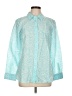 Talbots 100% Cotton Paisley Teal Long Sleeve Button-Down Shirt Size L - photo 1