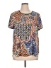 Spense 100% Polyester Paisley Tan Short Sleeve Top Size XL - photo 1