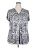 Lane Bryant Paisley Silver Short Sleeve Blouse Size 18 - 20 Plus - photo 1
