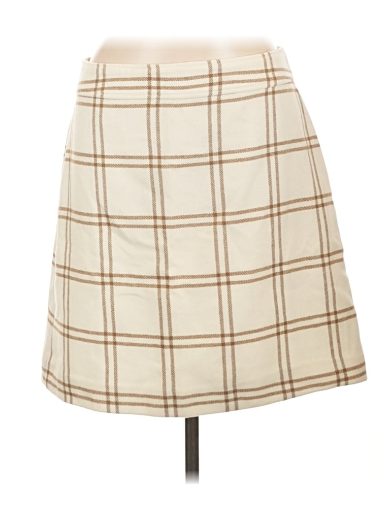 Pre-owned J.crew Factory Store Wool Skirt In Tan