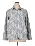 Time and Tru 100% Polyester Paisley Silver Long Sleeve Blouse Size XL - photo 1