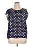 Allison Taylor 100% Polyester Polka Dots Blue Short Sleeve Blouse Size XL - photo 1