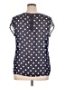 Allison Taylor 100% Polyester Polka Dots Blue Short Sleeve Blouse Size XL - photo 2