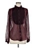 Gap 100% Polyester Burgundy Long Sleeve Blouse Size M - photo 1