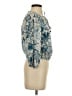 Elan 100% Cotton Blue 3/4 Sleeve Blouse Size S - photo 4