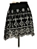 Parker 100% Rayon Paisley Black Formal Skirt Size XS - photo 1