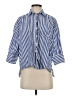 Pomander Place 100% Cotton Stripes Blue 3/4 Sleeve Button-Down Shirt Size S - photo 1
