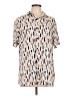 Assorted Brands 100% Rayon Print Ivory Pink Short Sleeve Blouse Size L - photo 1