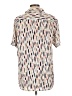 Assorted Brands 100% Rayon Print Ivory Pink Short Sleeve Blouse Size L - photo 2