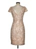 Calvin Klein 100% Polyester Paisley Tan Cocktail Dress Size 4 - photo 2