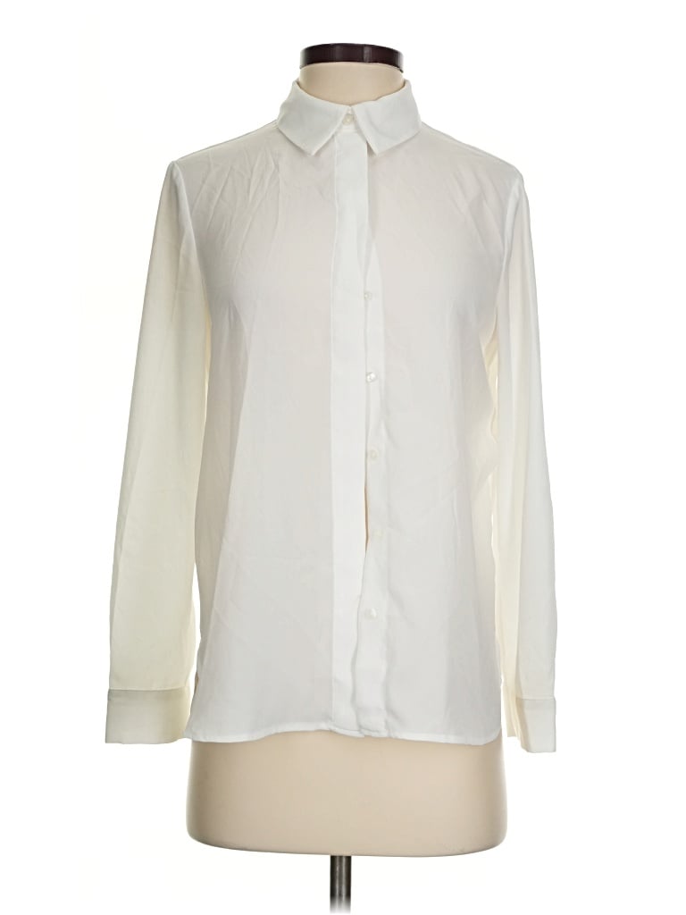 Pre-owned Mng Long Sleeve Blouse In Ivory