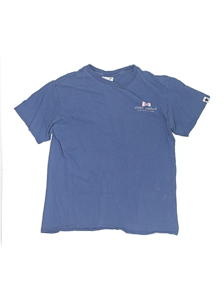 Pre-owned Simply Southern Kids' Short Sleeve T-shirt In Blue