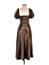 Isalis 100% Polyester Metallic Brown Cocktail Dress Size M - photo 2