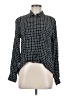 Topshop 100% Viscose Houndstooth Black Long Sleeve Blouse Size 6 - photo 1