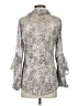 Elie Tahari Metallic Silver Long Sleeve Blouse Size XS - photo 2