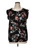 Pleione 100% Polyester Black Short Sleeve Blouse Size XL - photo 1