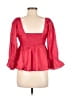 Entro 100% Polyester Red 3/4 Sleeve Blouse Size M - photo 2
