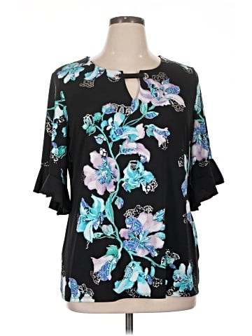 JM Collection Short Sleeve Blouse (view 1)