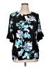 JM Collection Black Short Sleeve Blouse Size 1X - photo 1