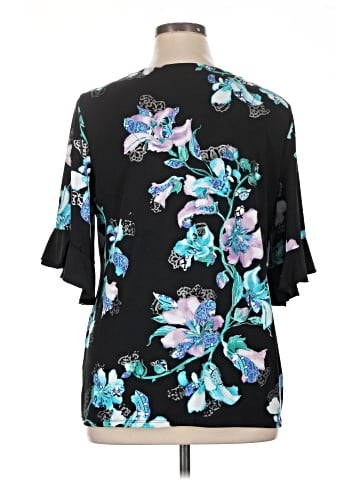 JM Collection Short Sleeve Blouse (view 2)