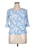 Late August 100% Rayon Blue 3/4 Sleeve Blouse Size XL - photo 1
