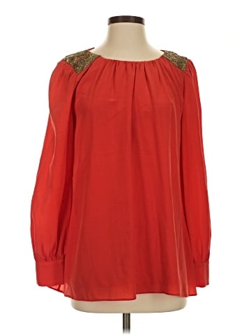 Shoshanna Long Sleeve Silk Top (view 1)